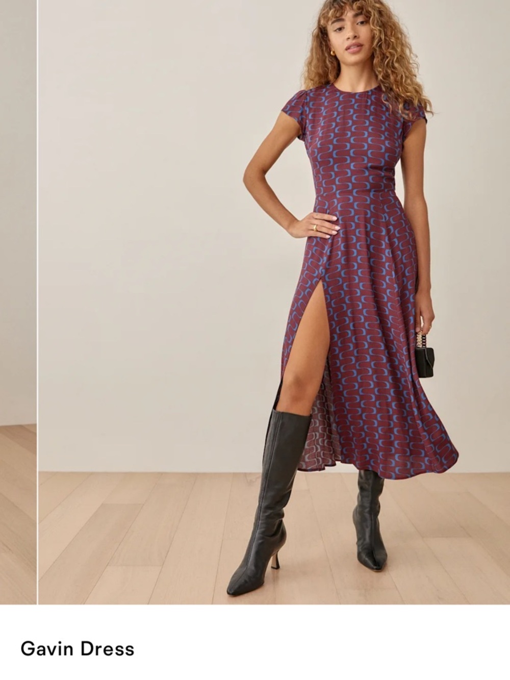 Reformation Gavin Dress Marooned - Size 4 NWT - Picture 2 of 8